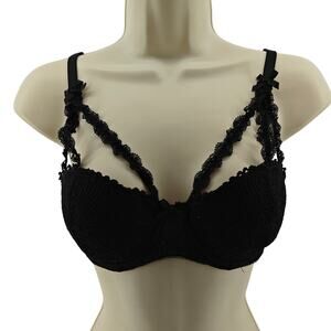 Savage Fenty Black Lace Caged Bra Womens 34D